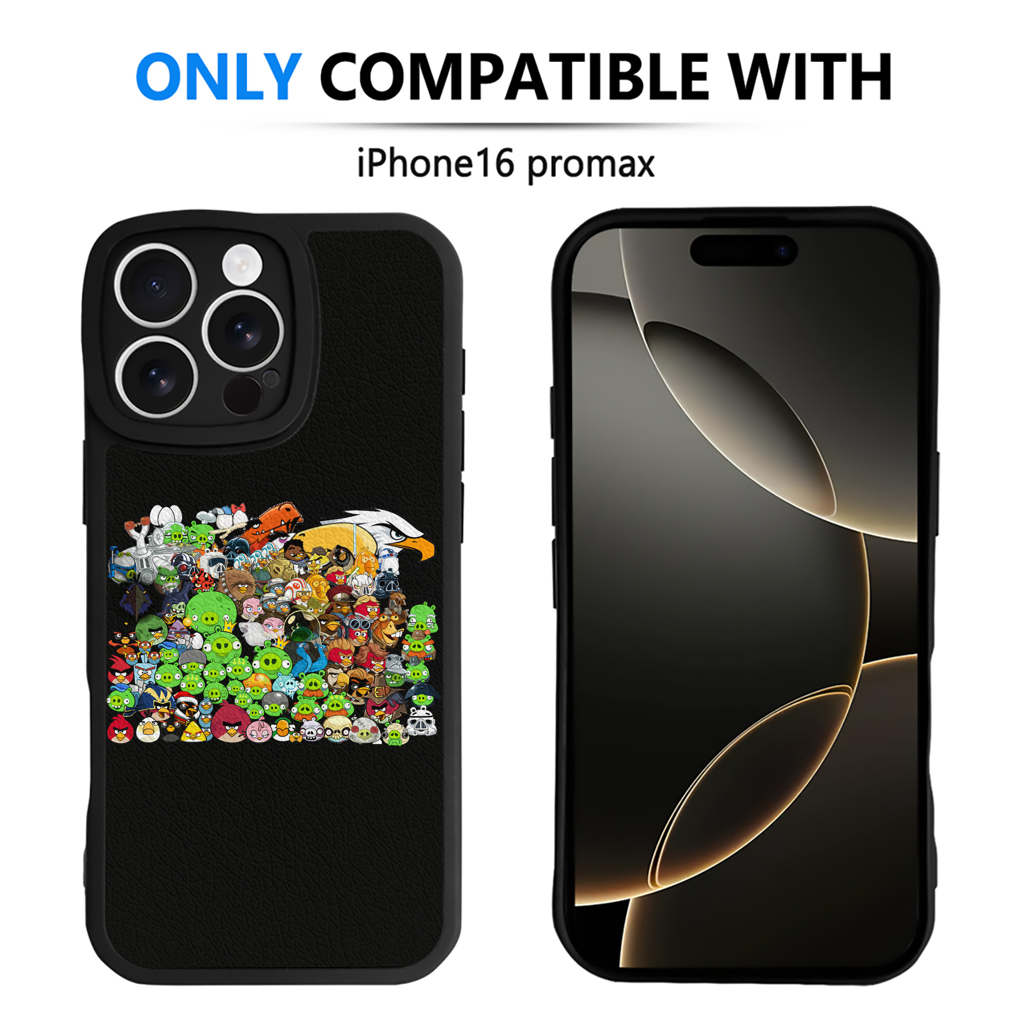 （画像用） Angry Birds アングリーバード 【iPhone 16シリーズ対応】シリコンスマホケース（レザー調） 材質：シリコン